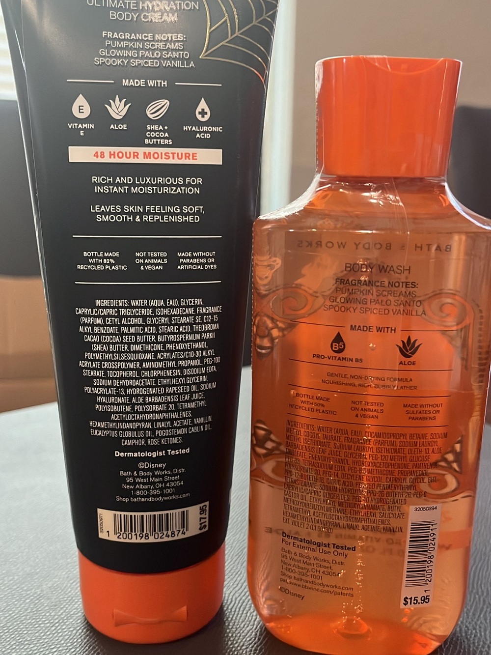 Bath & Body Works Jack Skellington Orange & Black Body Cream and Wash Set - Picture 2 of 4